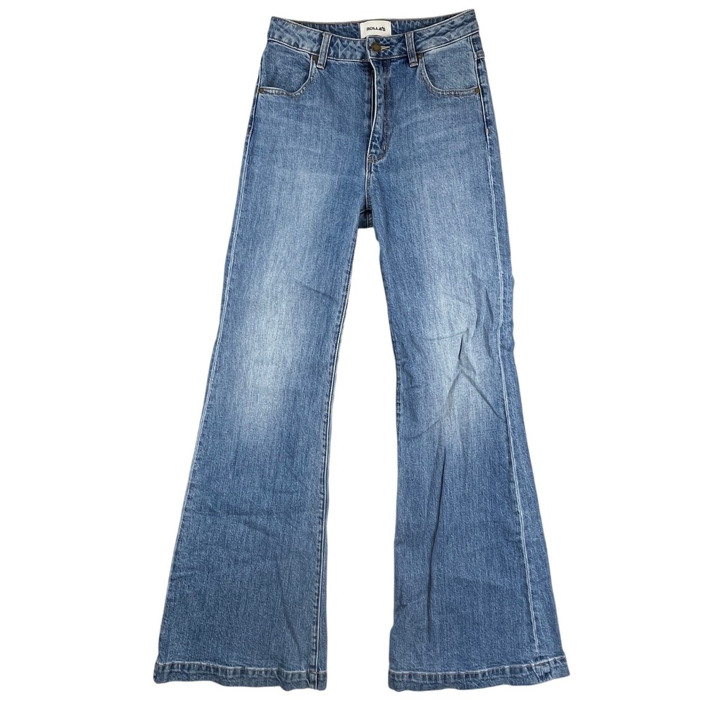 Rollas Eastcoast Flare Jeans High Rise Blue Womens 26x31.5 Boho Festival Indie